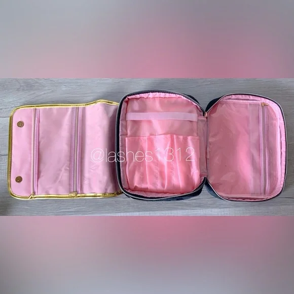 JUICY COUTURE Makeup Bag Travel Cosmetic Case - Black & Gold - Picture 6 of 6